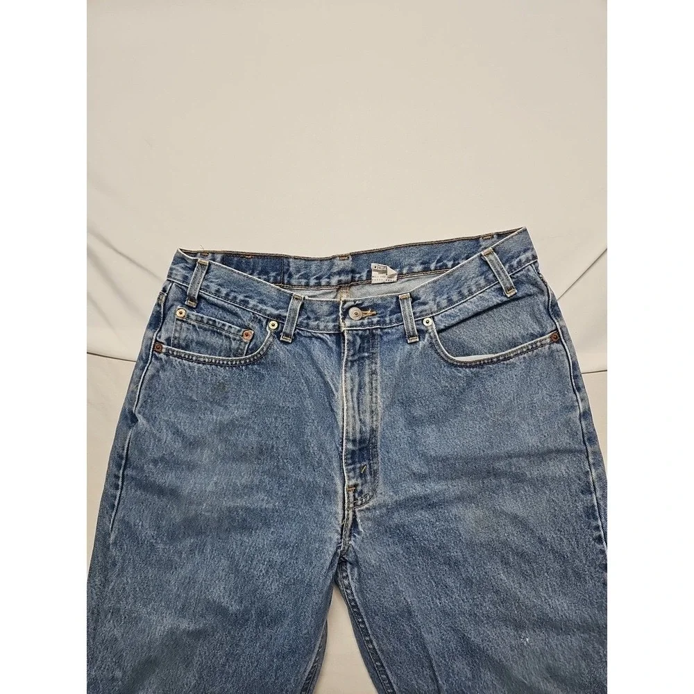 Levi's 550 Mens Blue Relaxed Tapered Vintage Denim Jeans Fading Stained Sz 36x30